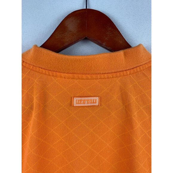 Izod Golf Women’s Large Orange Diamond Polo Shirt - Picture 3 of 7